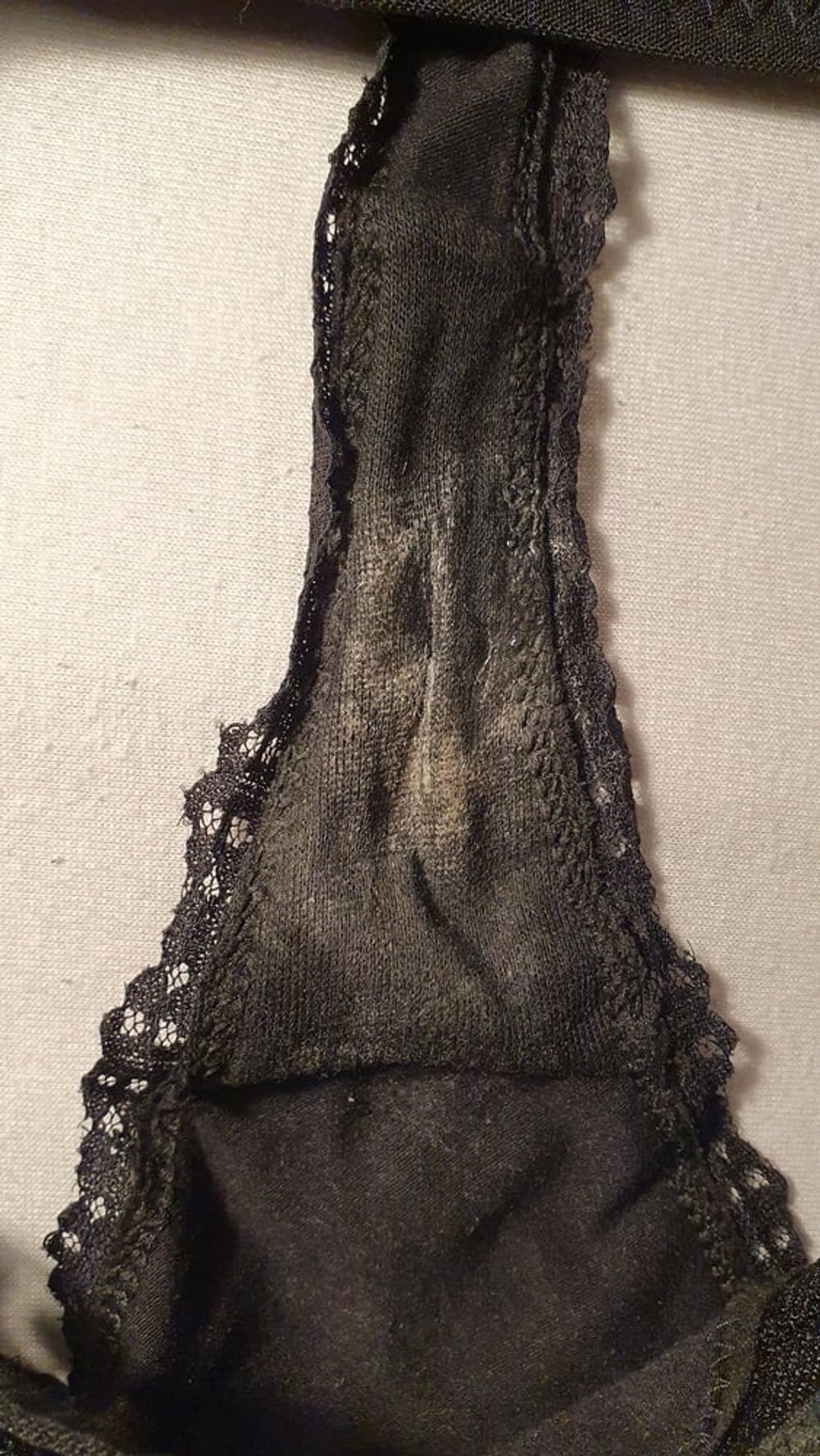 Cum on used black panties #3