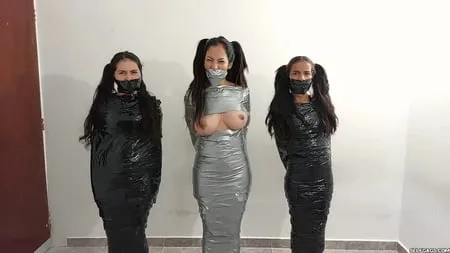 mummified milf and her two girls selfgags         