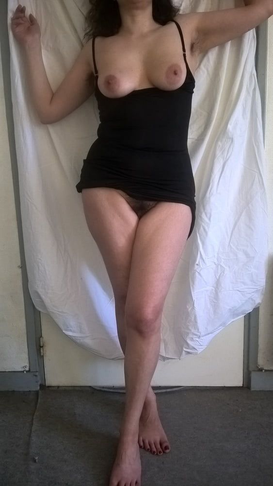 Hairy JoyTwoSex Stripping In Black Dress #4