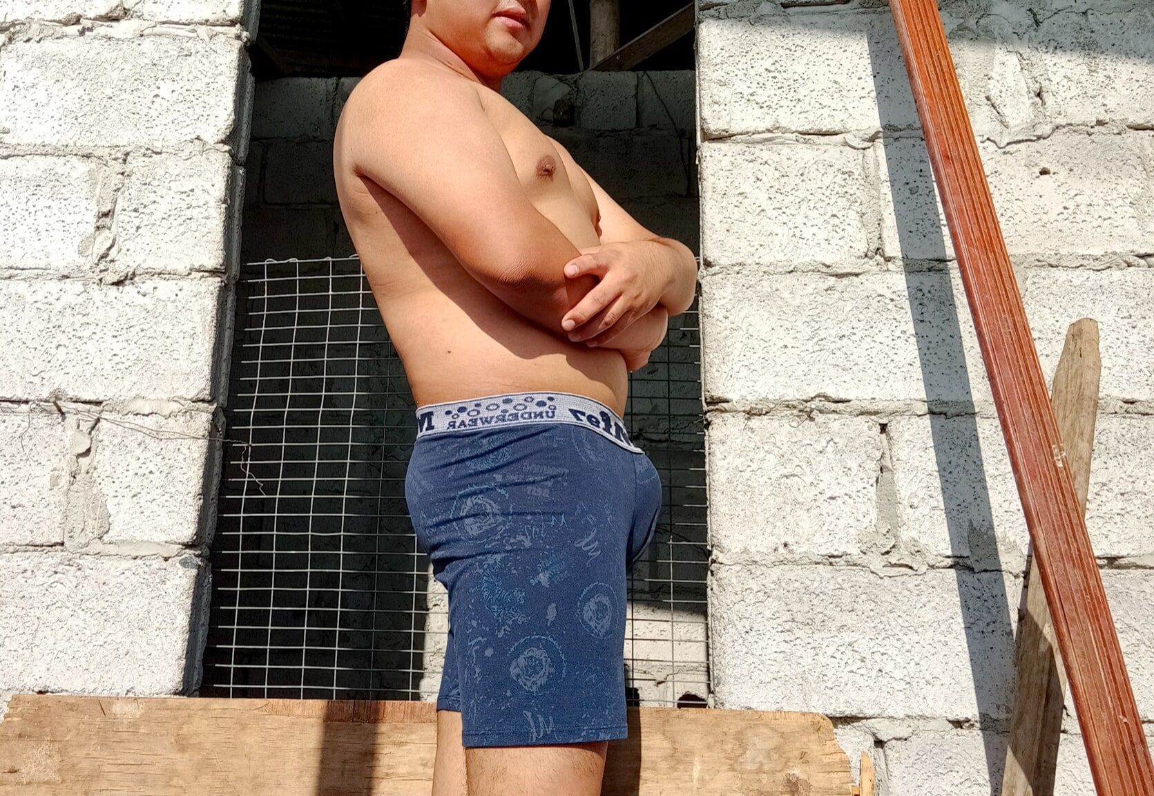 In Boxer (Blue) - Under the sun - on my terrace #23