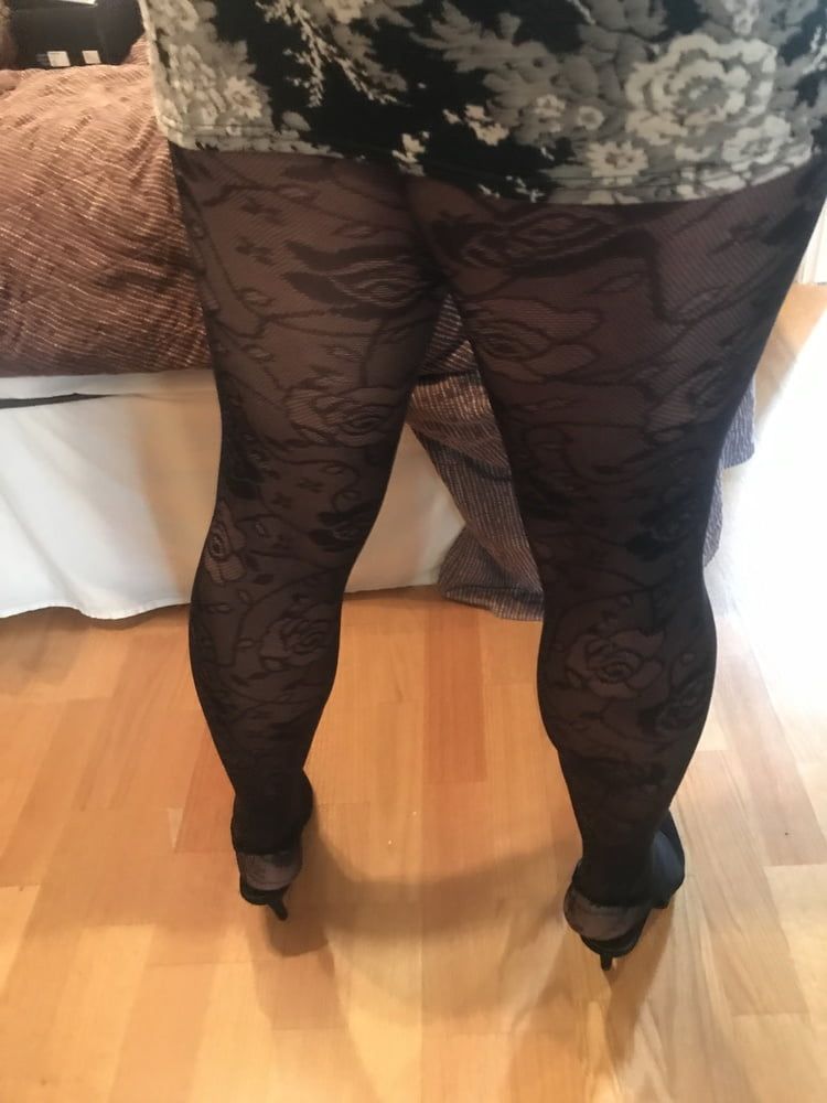 My arse in sexy black pantyhose #6