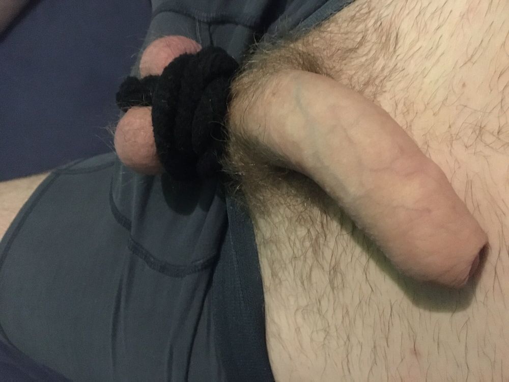 Tied Up Balls Cockhead Foreskin Masturbation  #17