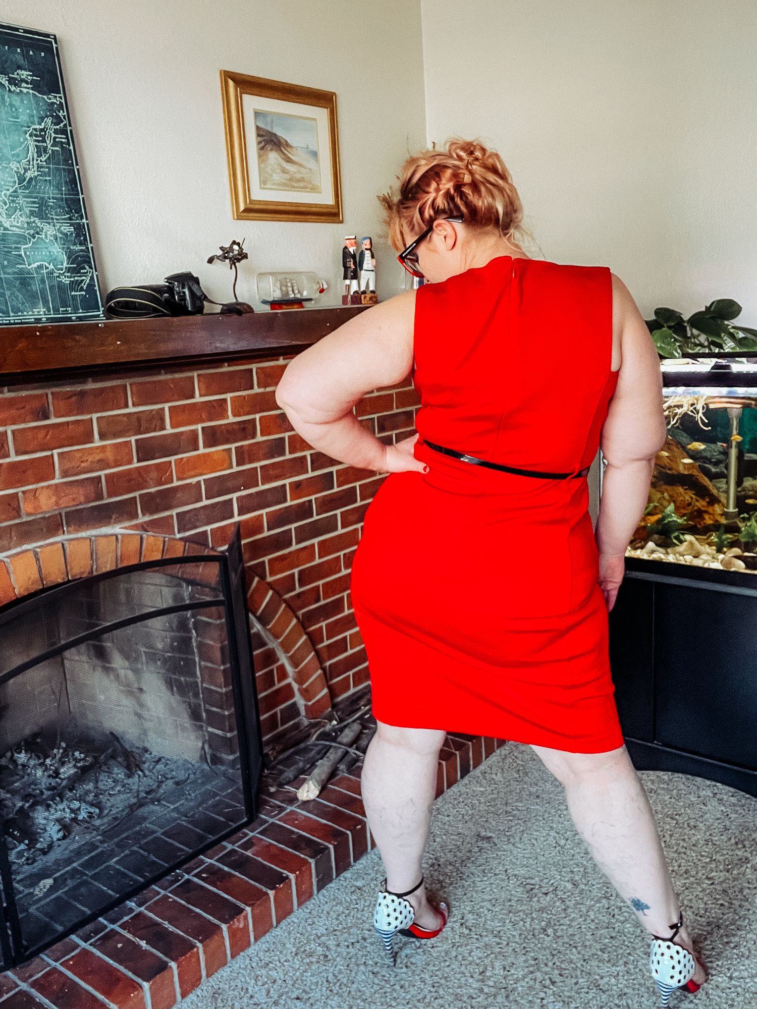 Red Dress and heels on your favorite BBW #6