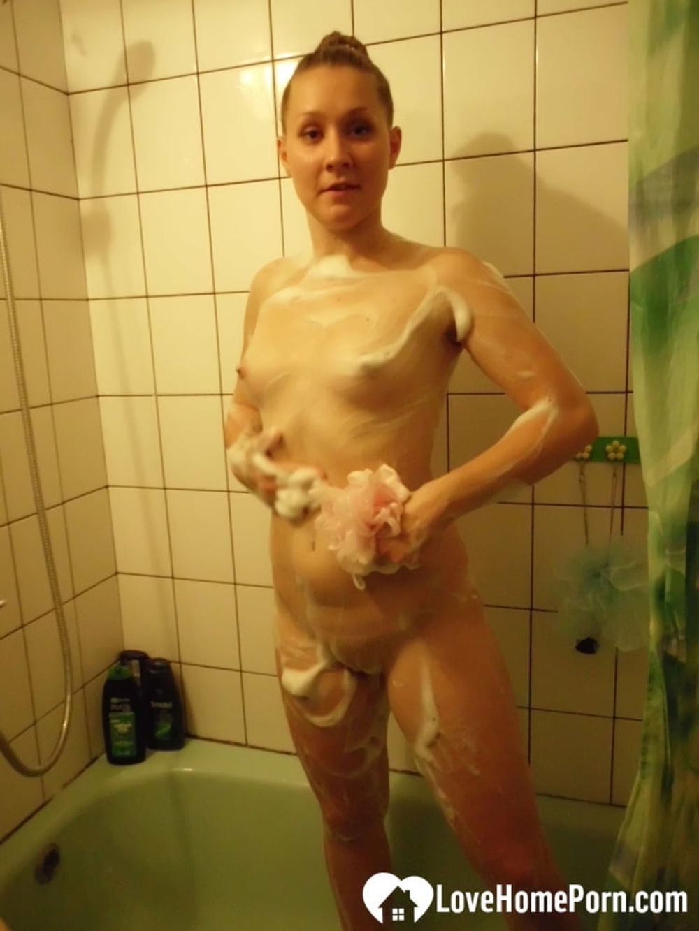 My friend shows off her body while showering #59