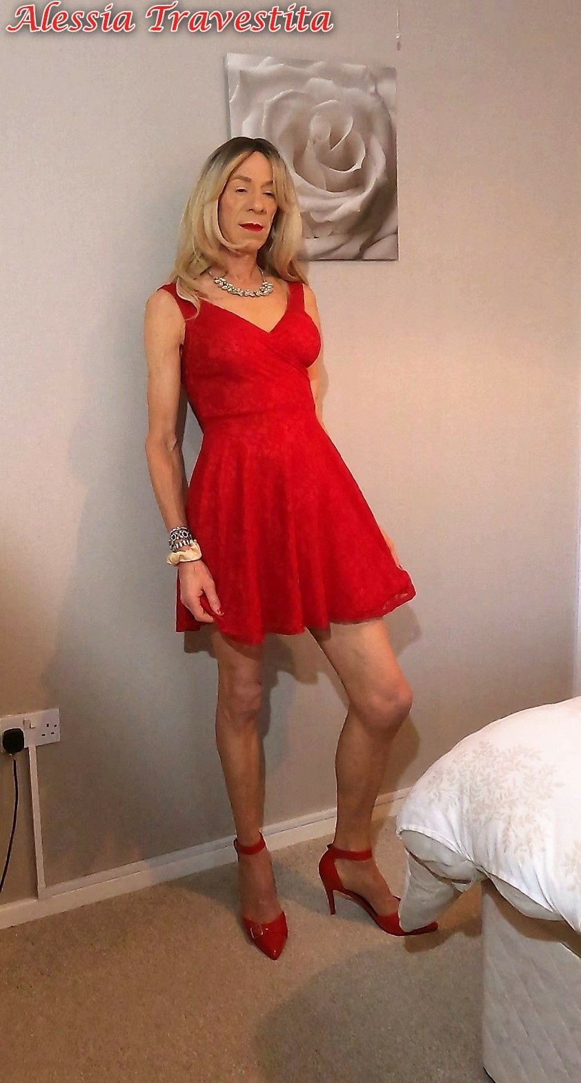 65 Alessia Travestita in Flirty Red Dress #29