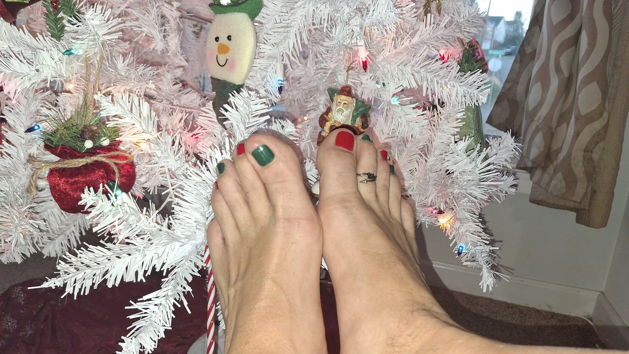 My cute toes next to the Christmas tree #5