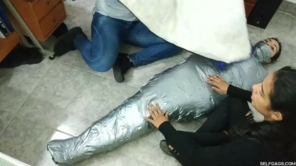 Sexy Girl Trapped In Ultra Tight Layered Mummification #2