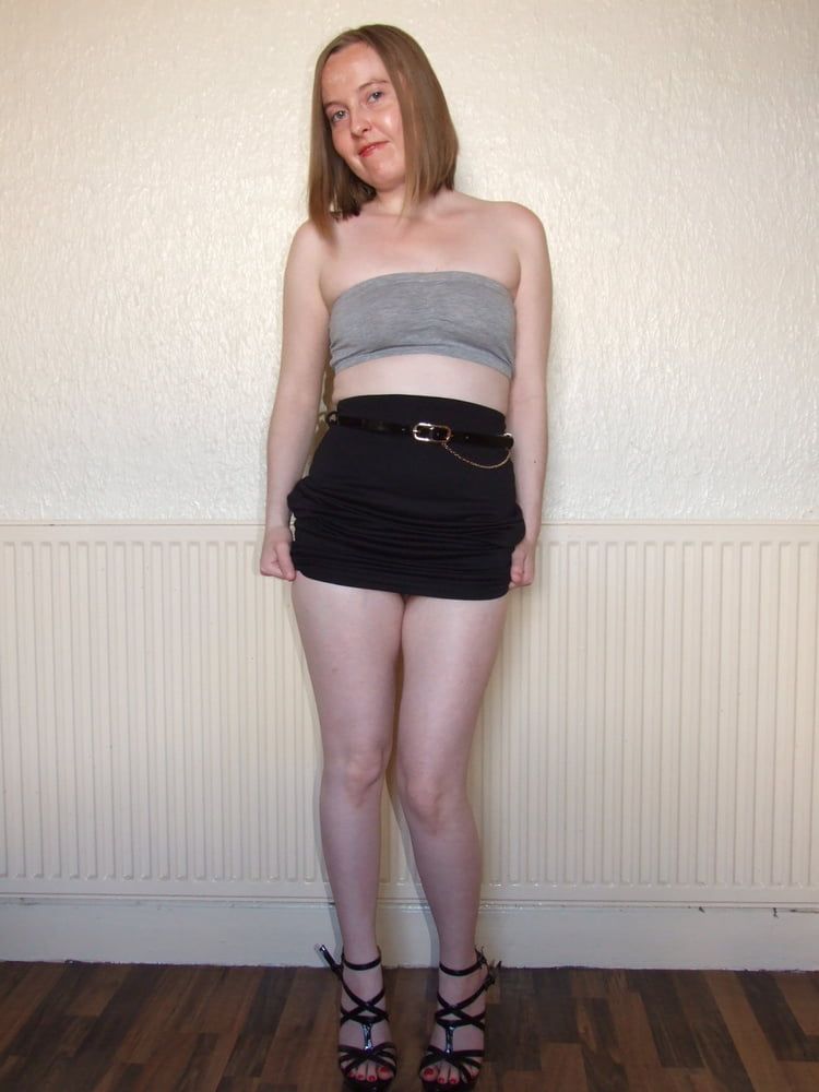 long legs Pencil Skirt boob tube and heels #8