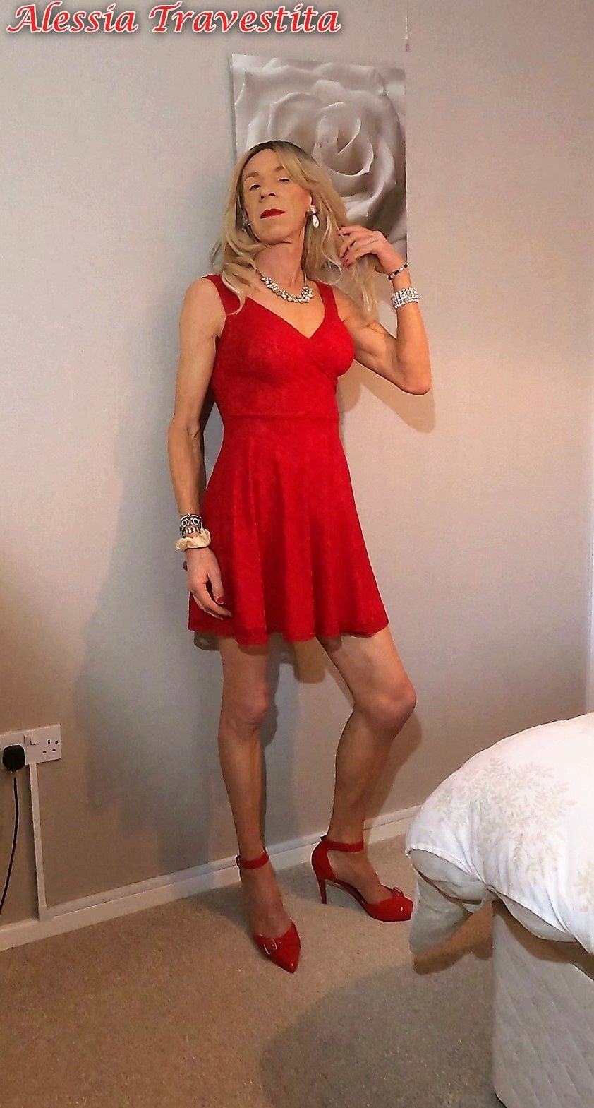 65 Alessia Travestita in Flirty Red Dress #21