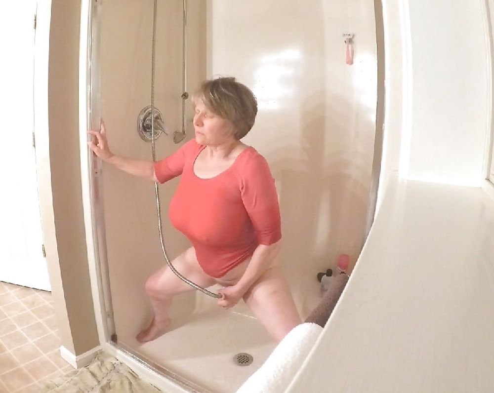 GILF masturbates in wet t-shirt #12