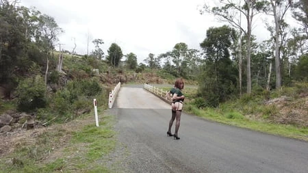 crossdress roadtrip bridge stop         