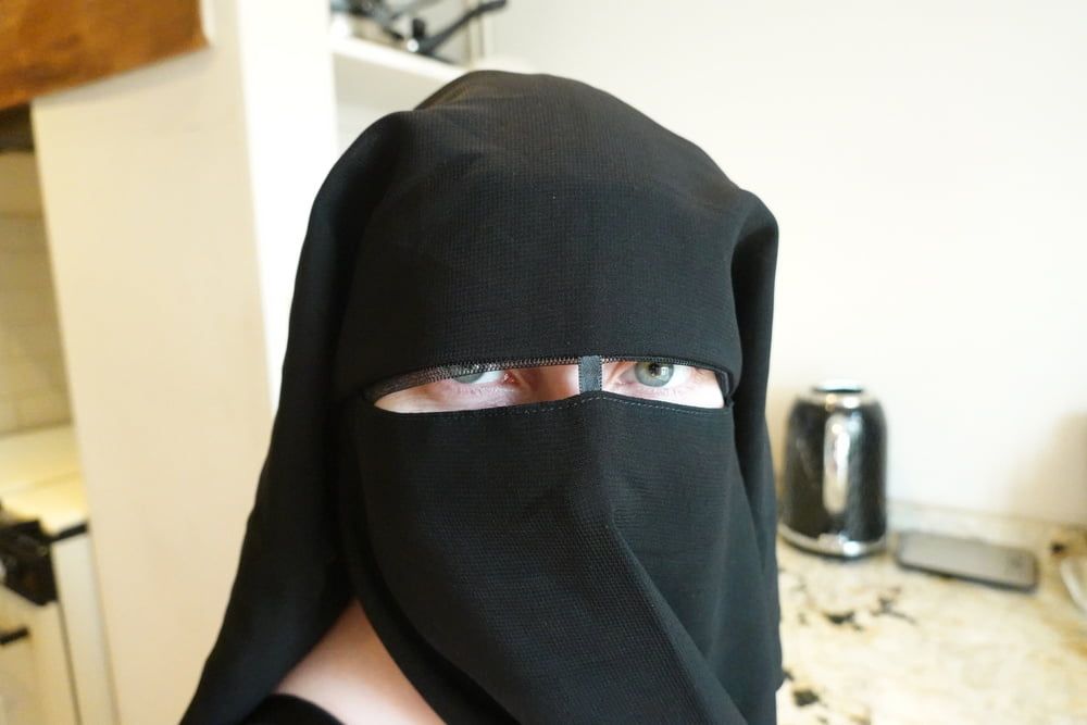 Pregnant Wife in Muslim Niqab and Nursing Bra #18