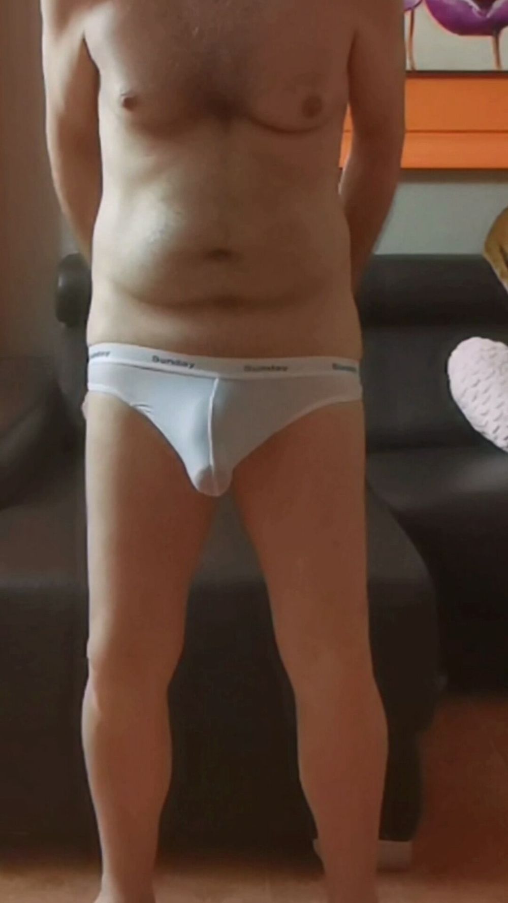 GREAT BULGE IN WHITE LITTLE THONG #9