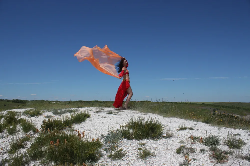 On top with an orange shawl #4