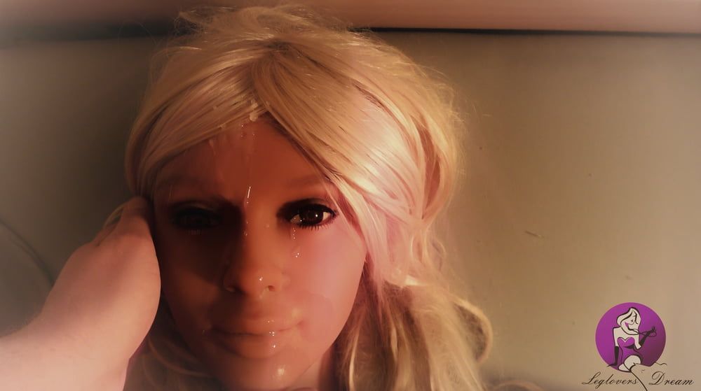 Hot Blonde Real Doll gets fantastic Facial 