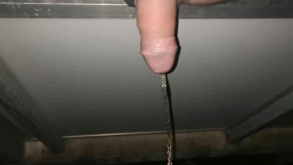 Public Piss Pee Golden Shower Big Cock balcony #3