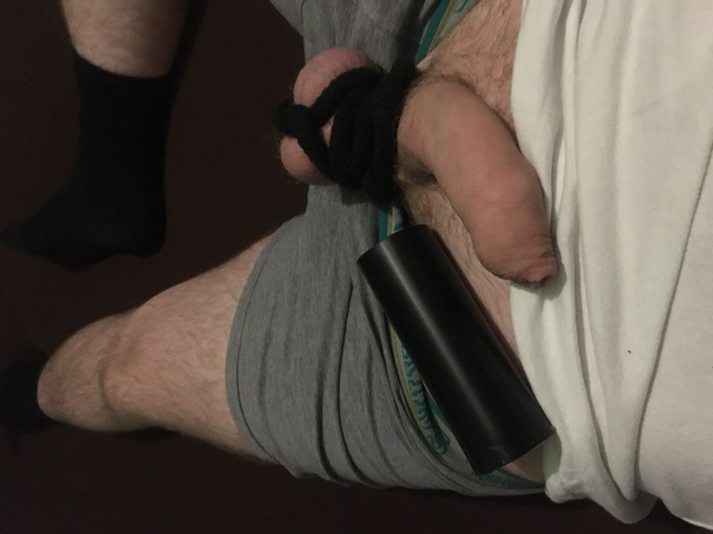 Bound Dick And Balls And Homemade Cocksleeve  #51