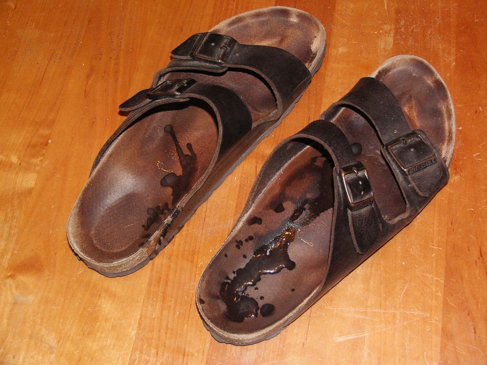 Vollgespritzte Birkenstock