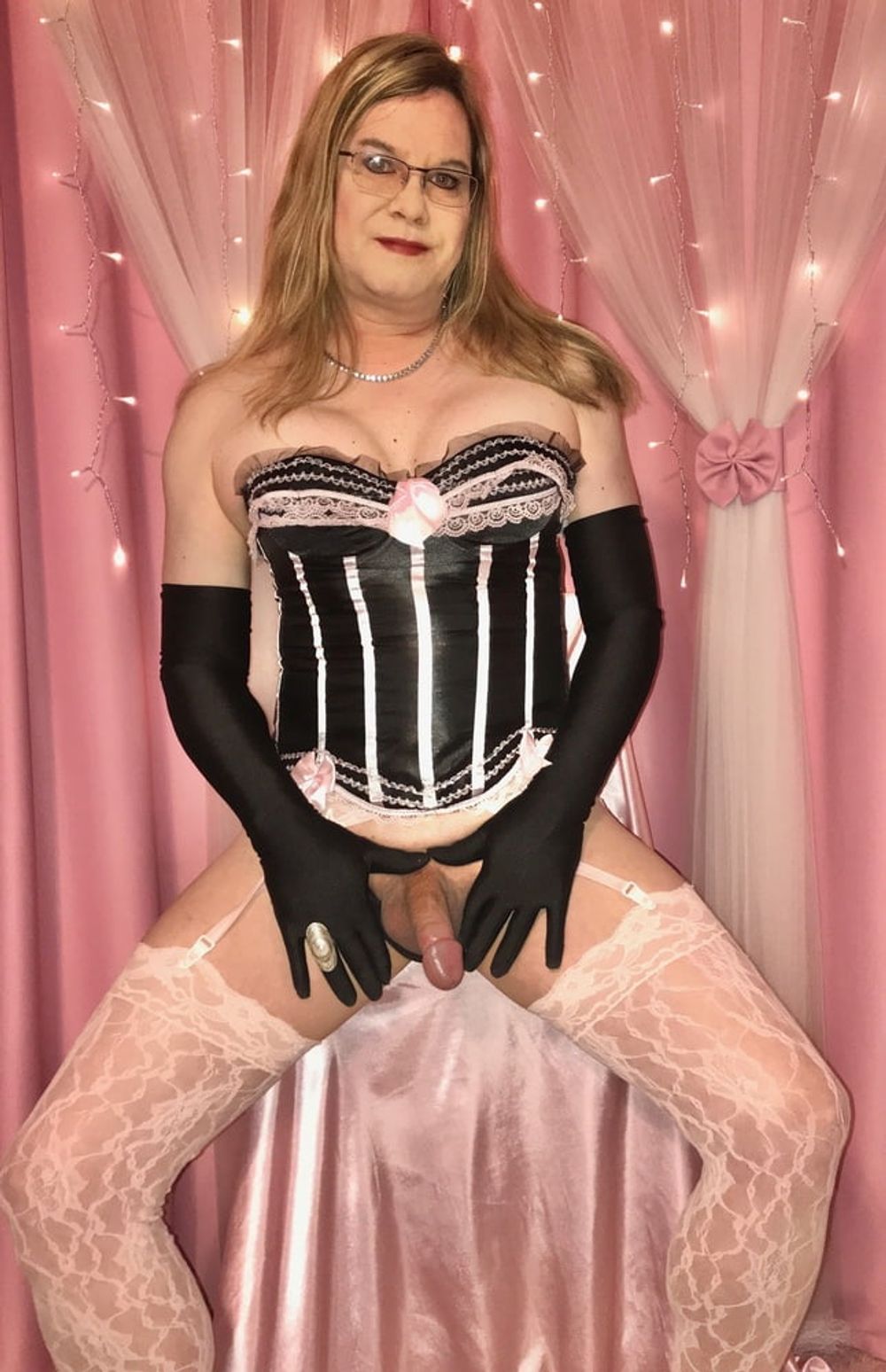 Joanie - Black and Pink Corset #3