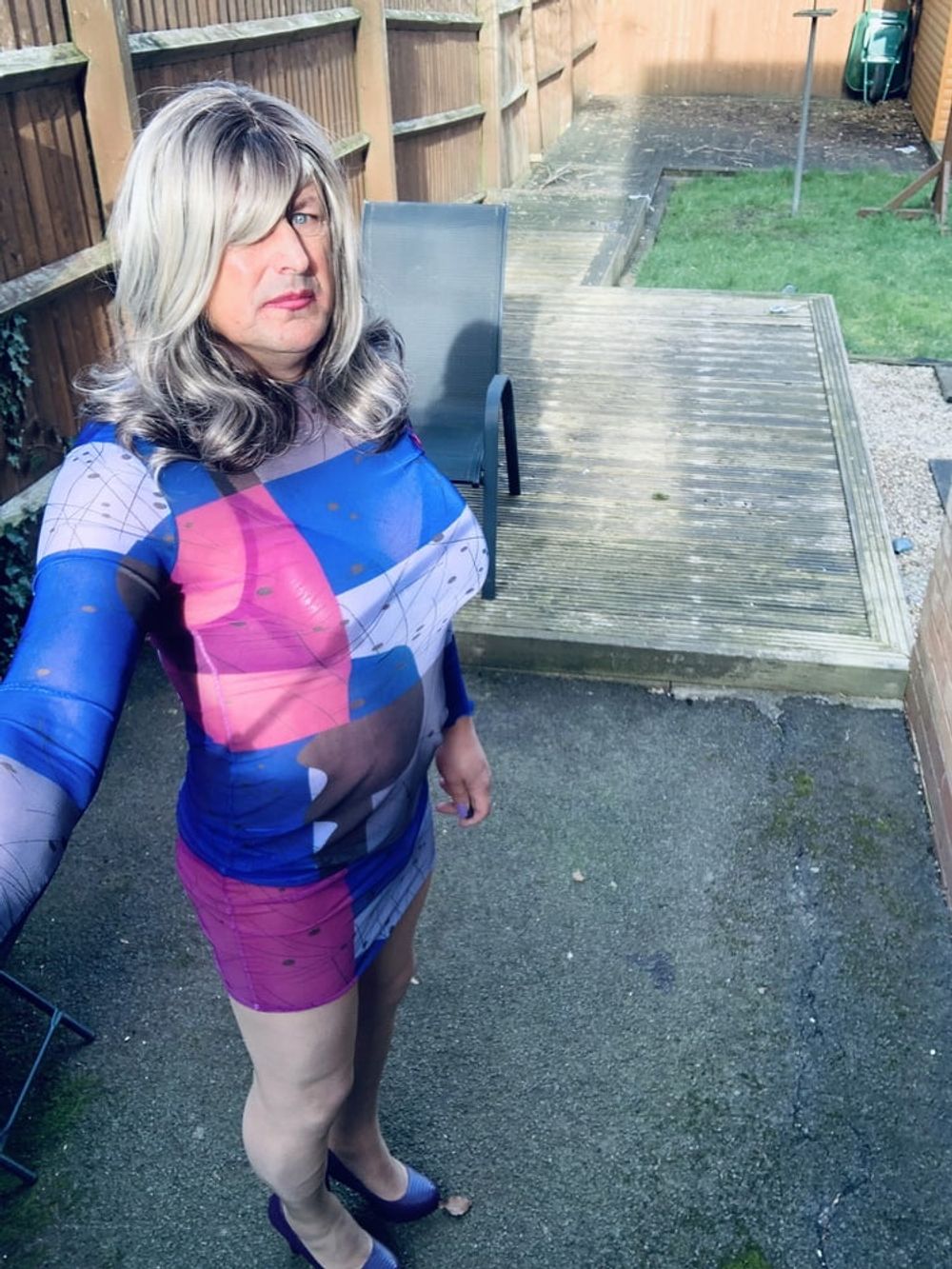 Amateur crossdresser Kelly cd in see thru dress  #18