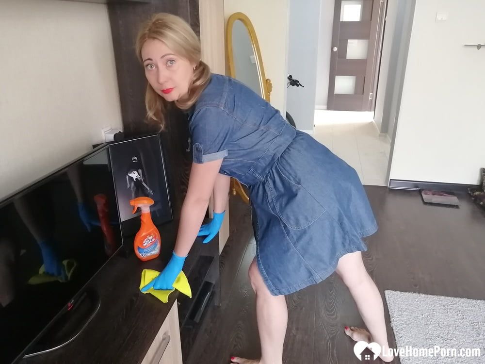 Cleaning lady teases while my wife's gone #6