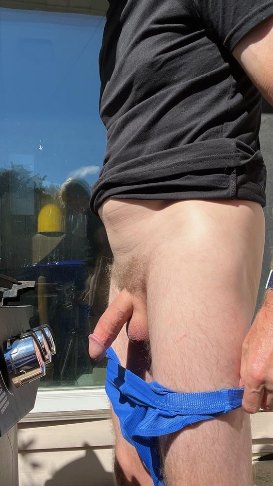 Showing My Cock on the Back Porch - Sun Shining on my Cock