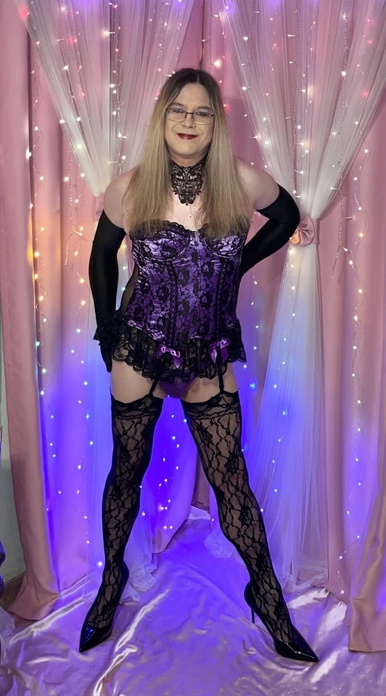 Joanie - Orchid Parisian Lace Bustier #5