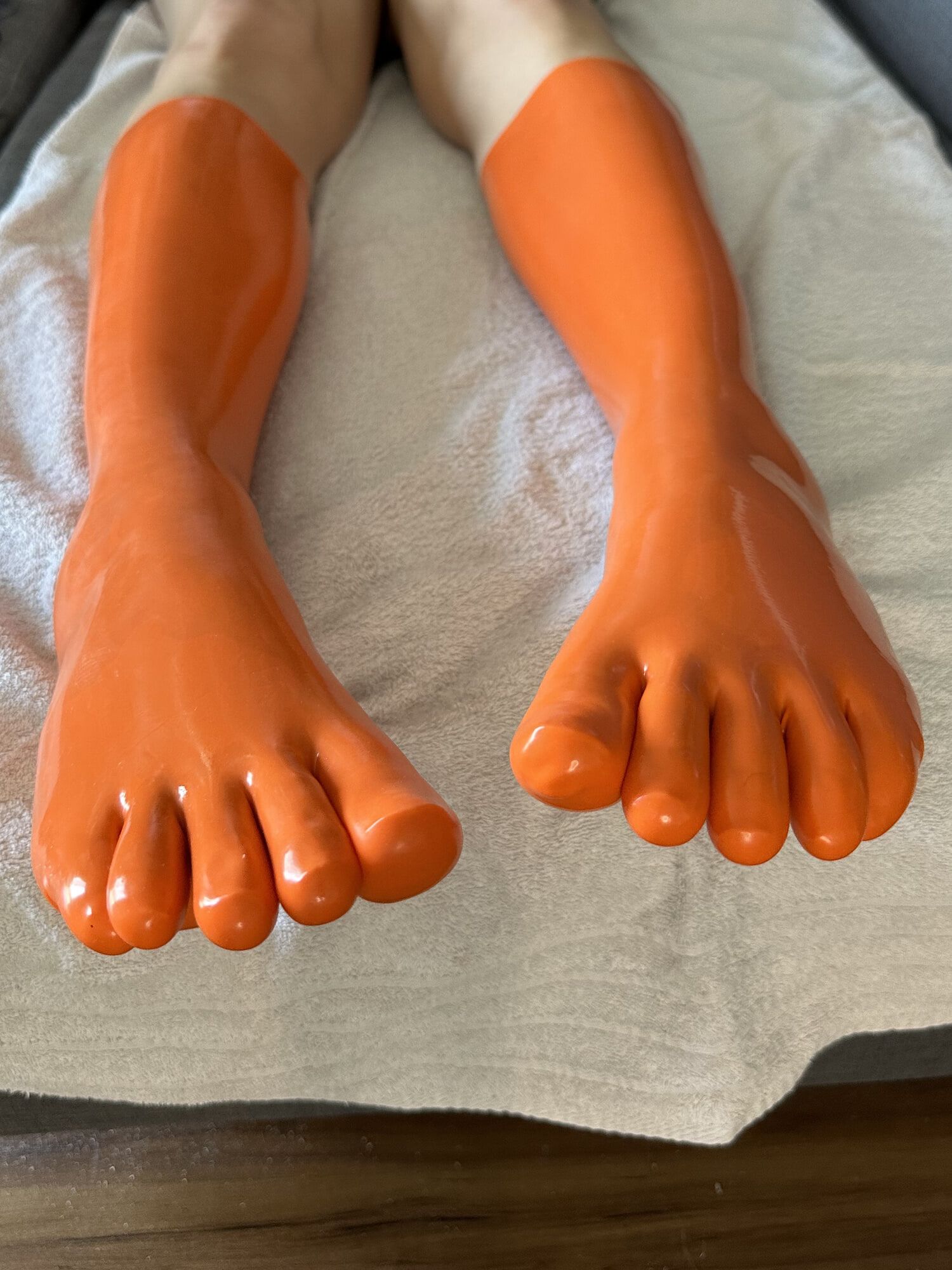 Tiger Orange Knee High Toe Socks #8