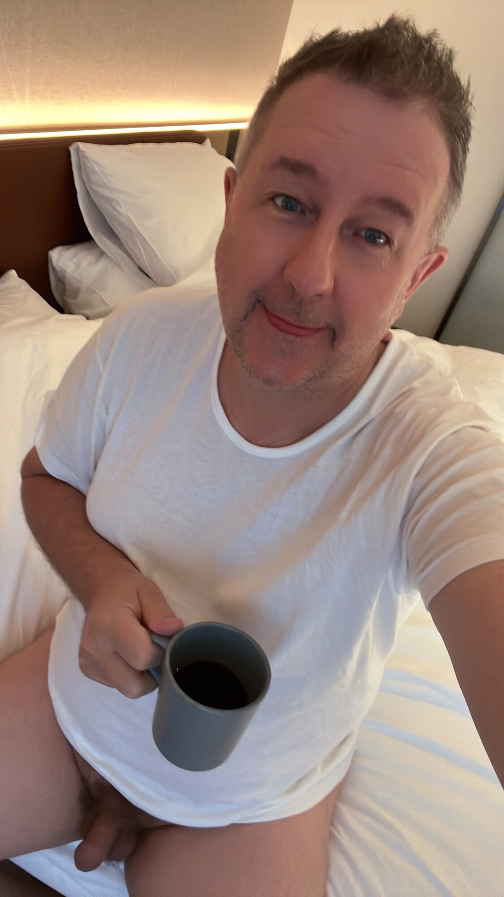 Cool chubby naked  daddy has coffee time #8