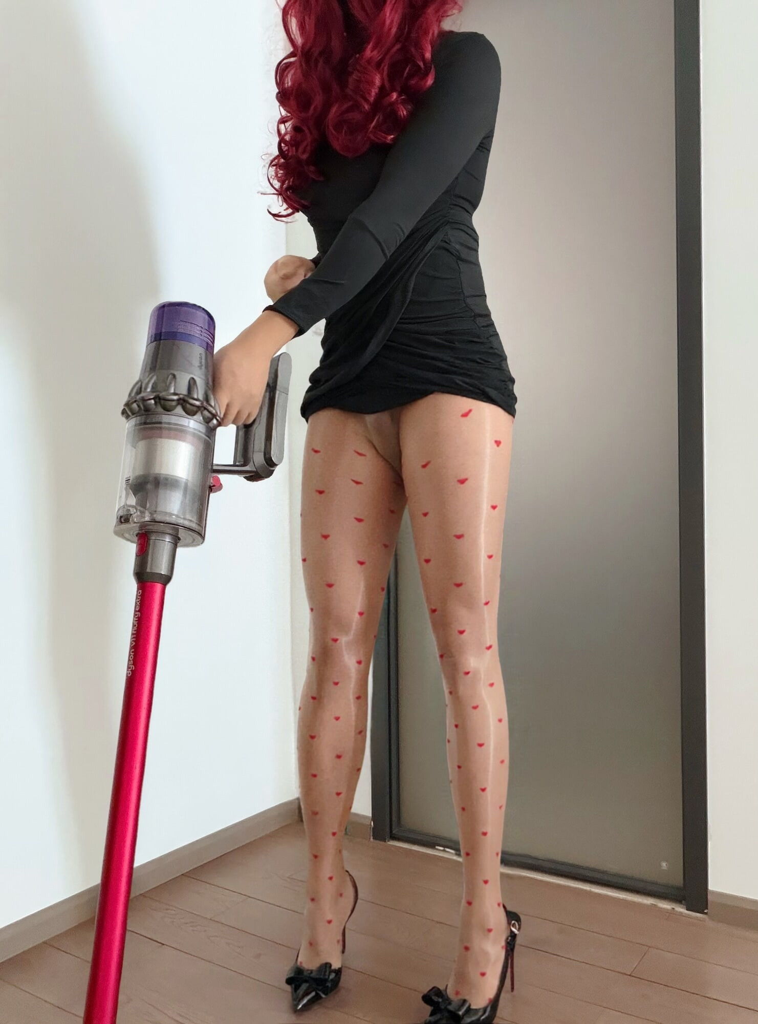 Pantyhose sissy maid