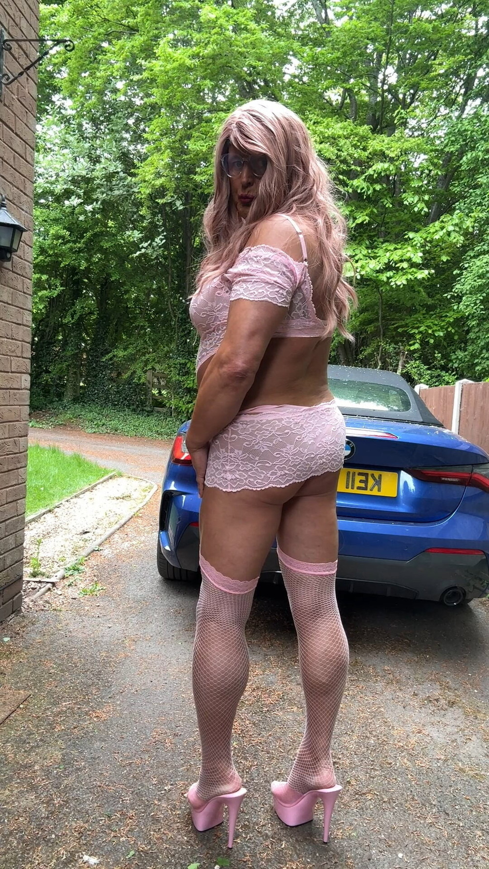 Sexy Crossdresser kellycd2022 in pink lace lingerie  #35