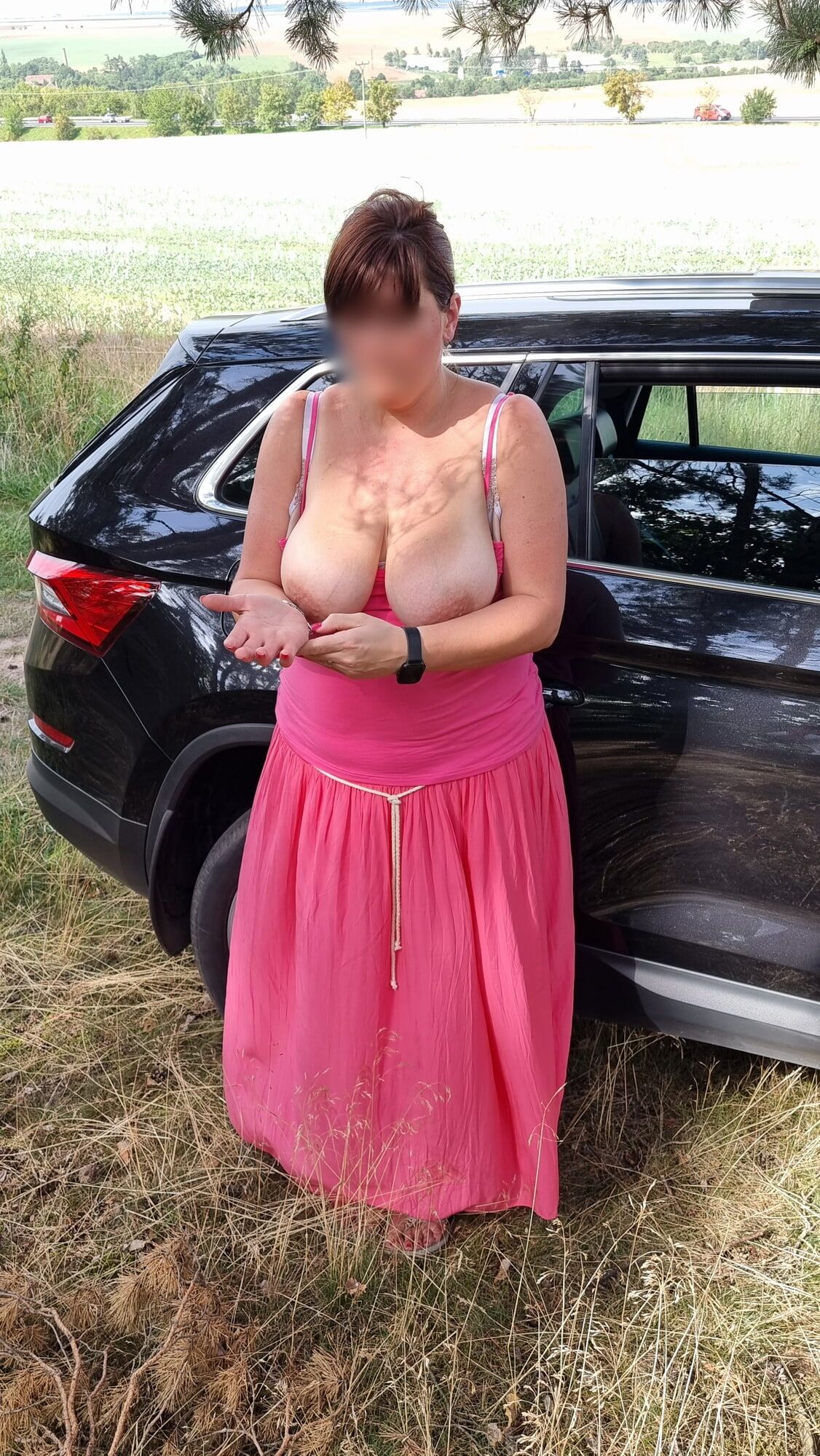 busty milf showing off in nature #23