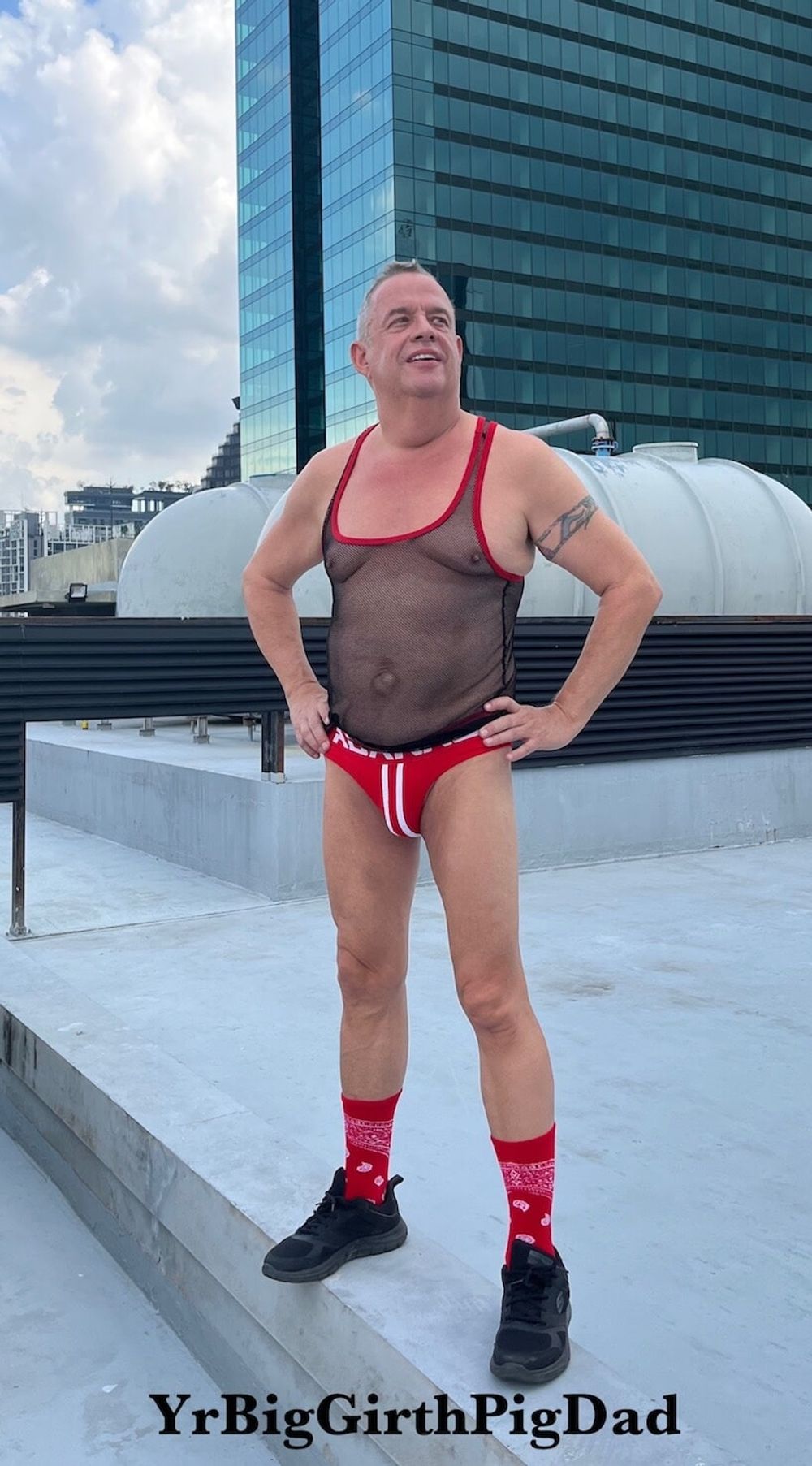 New Jockstrap collection on the roof of my condo. #23