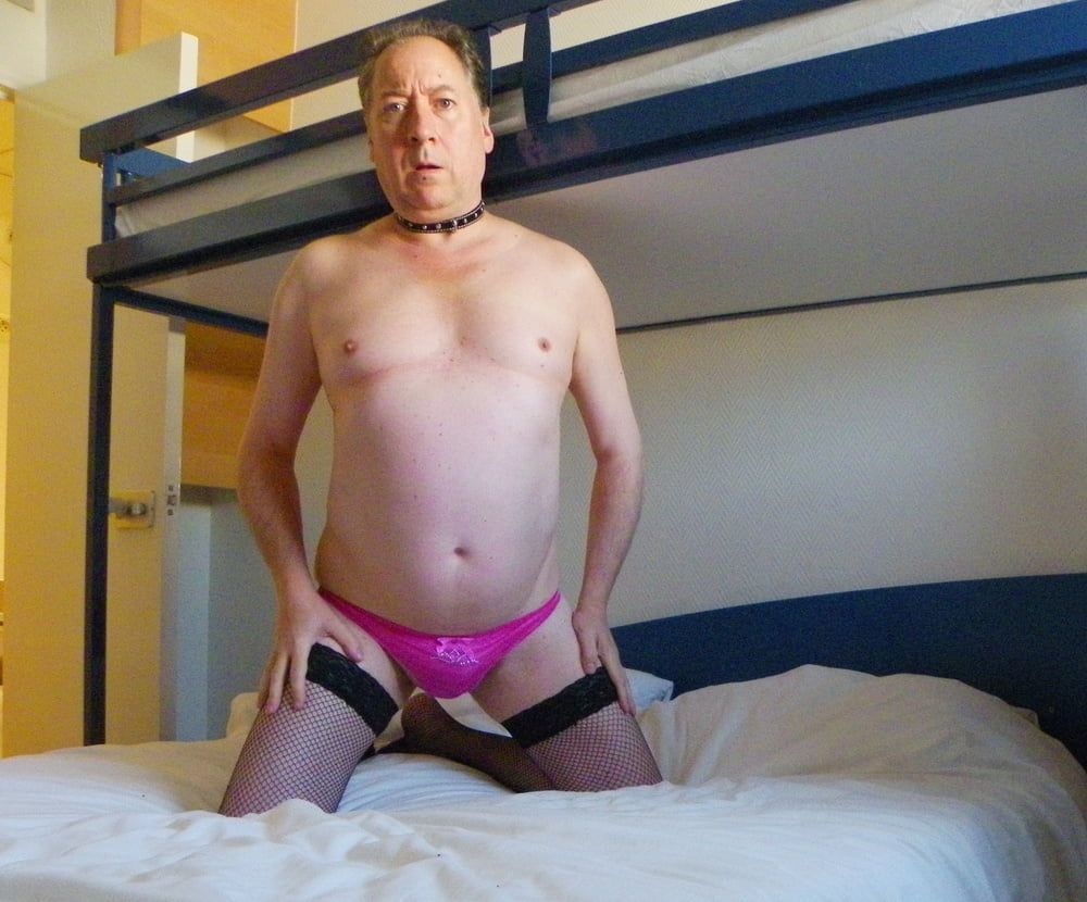 Fag in pink panties #3
