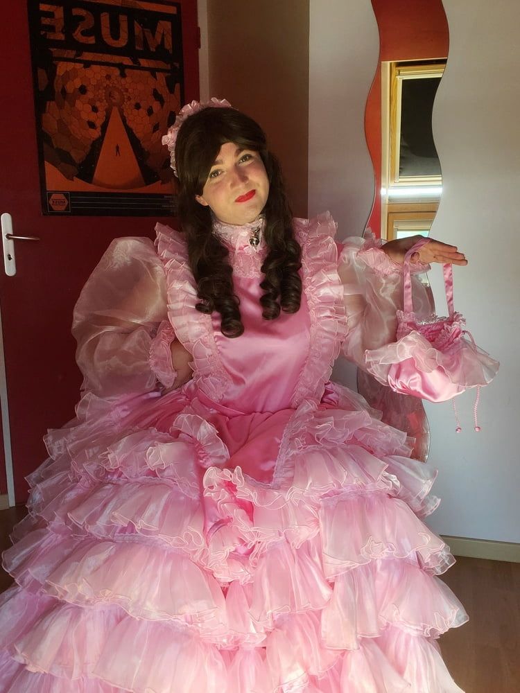 SIssy Long Frilly Pink Dress  #10