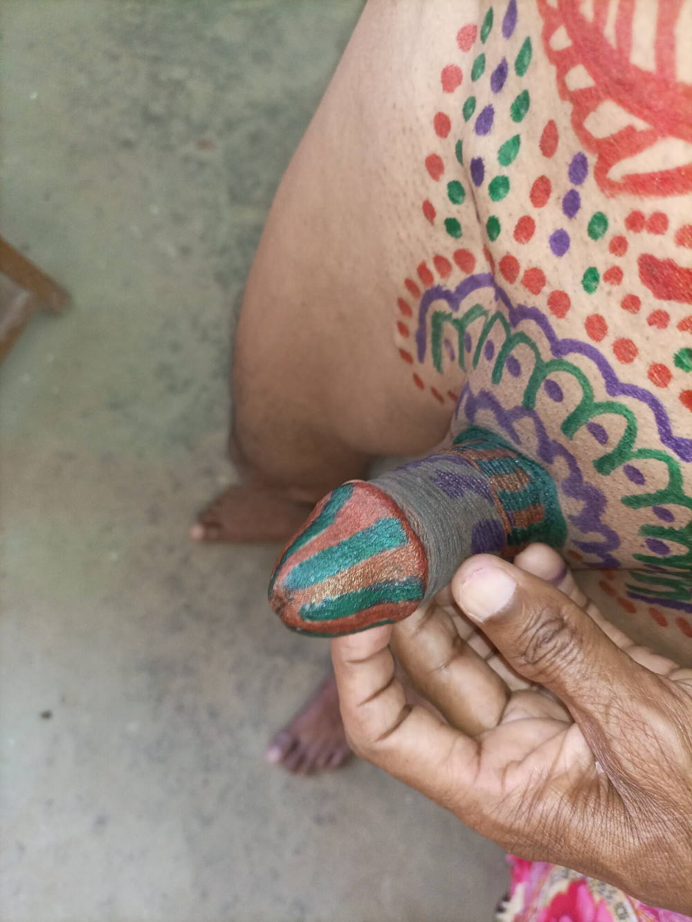 Sissy belly tattoo and coloured cock #43