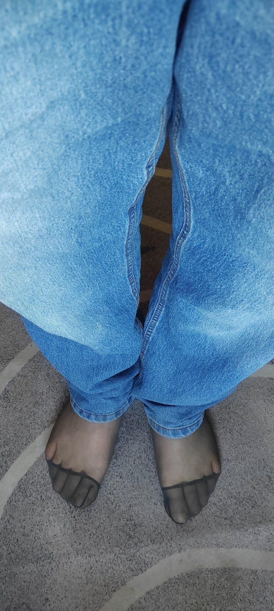 Nylon tights with jeans #14