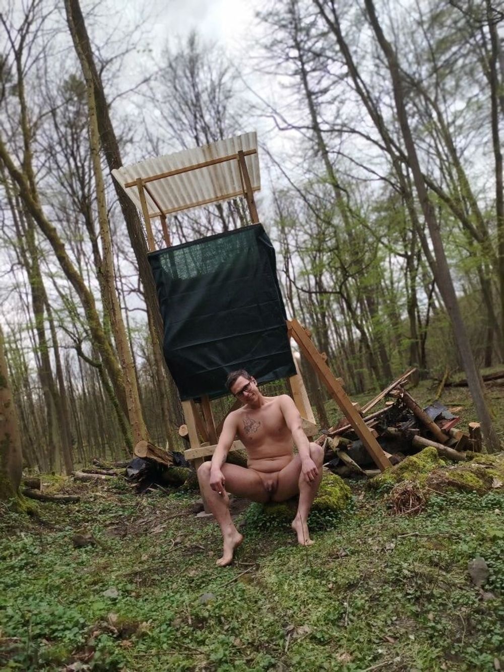 I&#039;m nude on a perch in the forest  #33