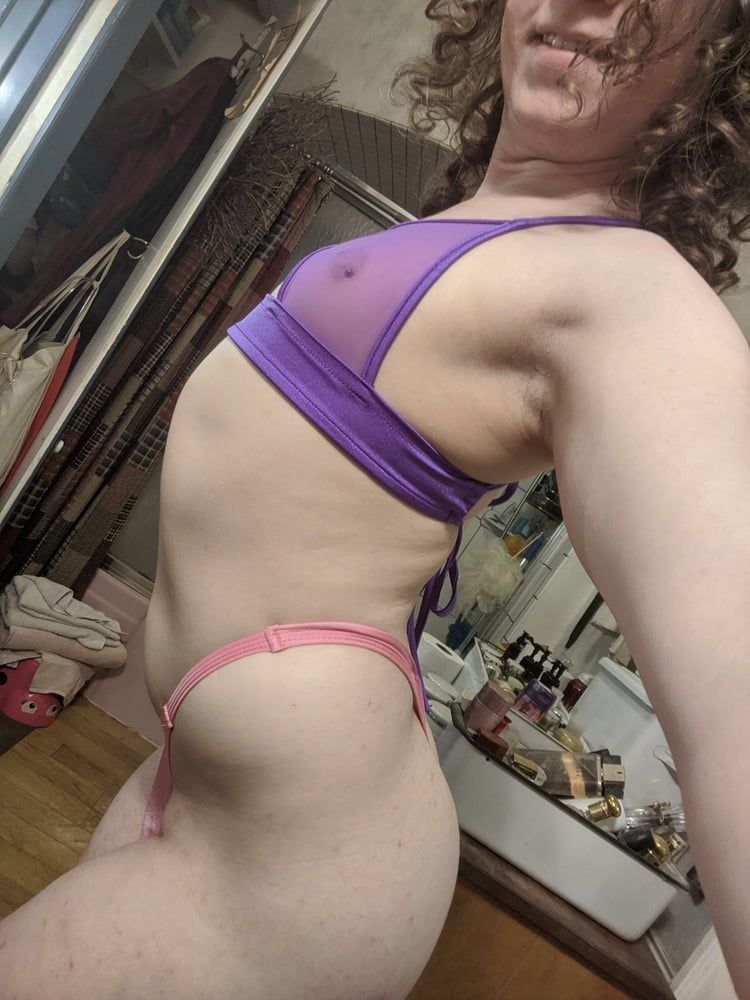 Mesh Bra and Pouch Panties #17