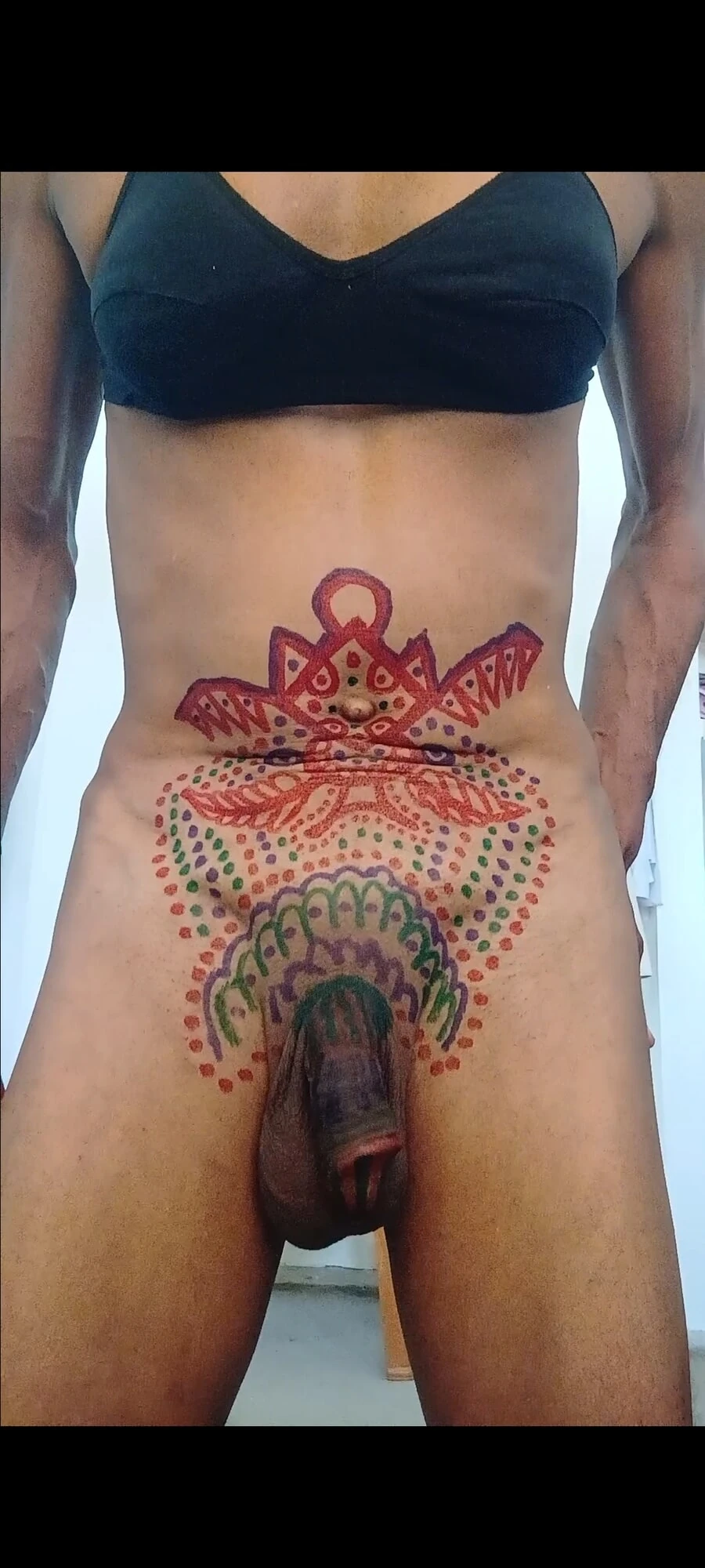 Sissy penis tattoo belly tattoo bra panty #5