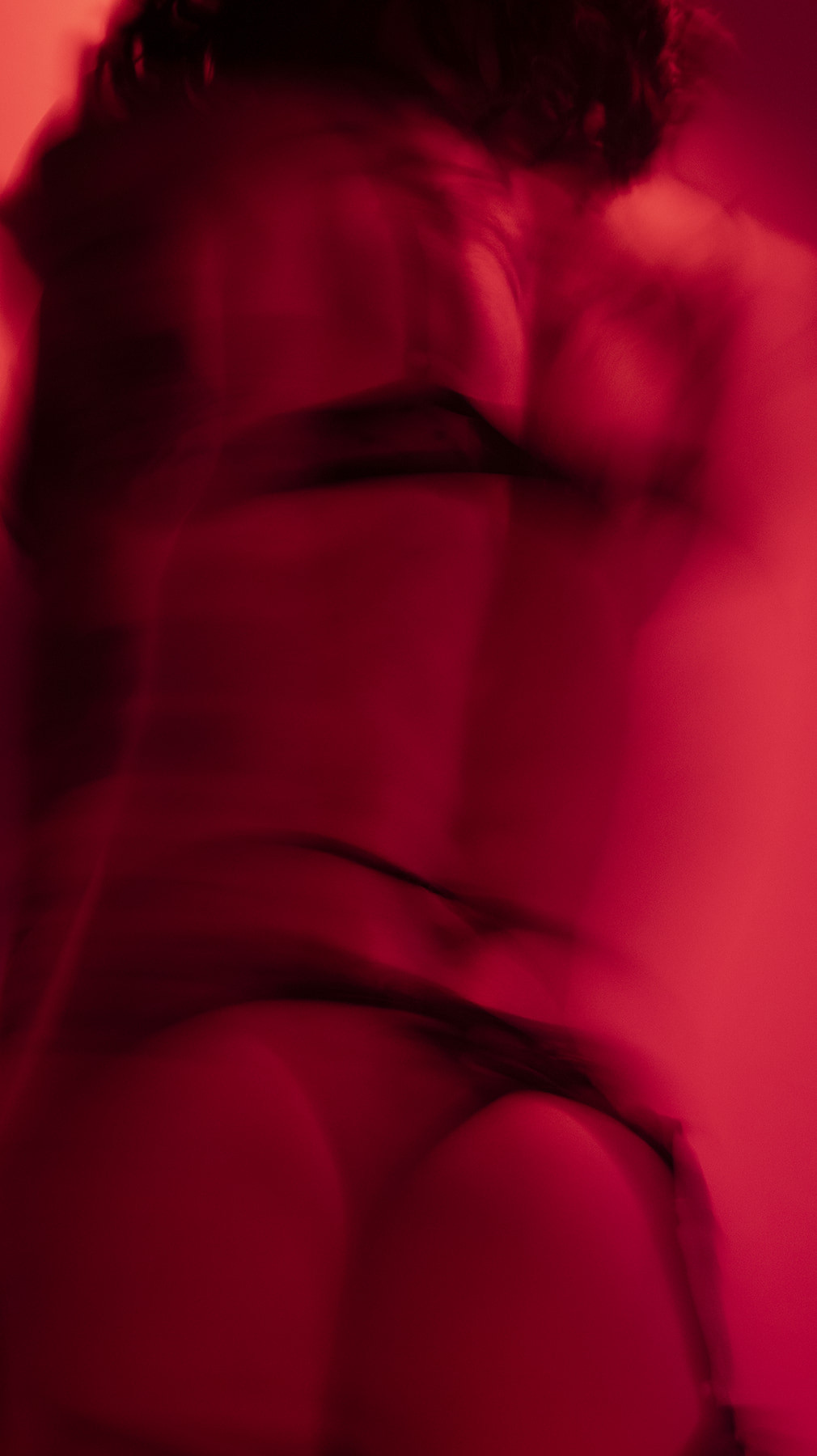 Crossdresser femboy posing with lingerie under the red light #11
