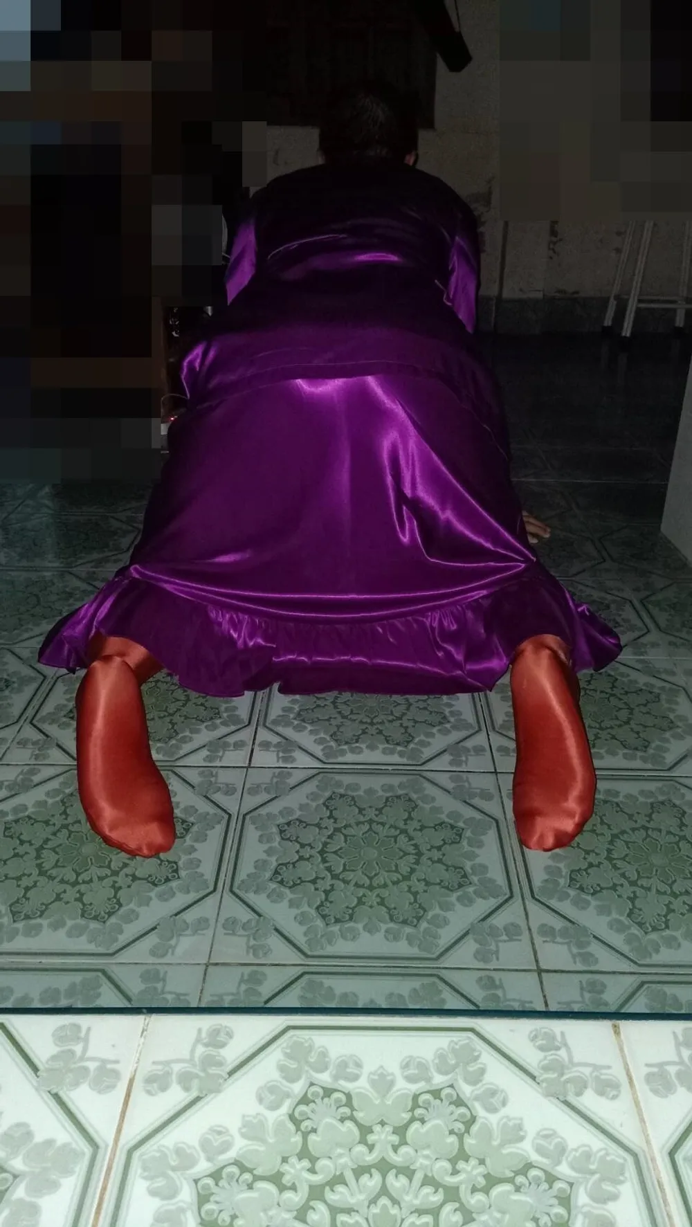 nightgown satin purple #4