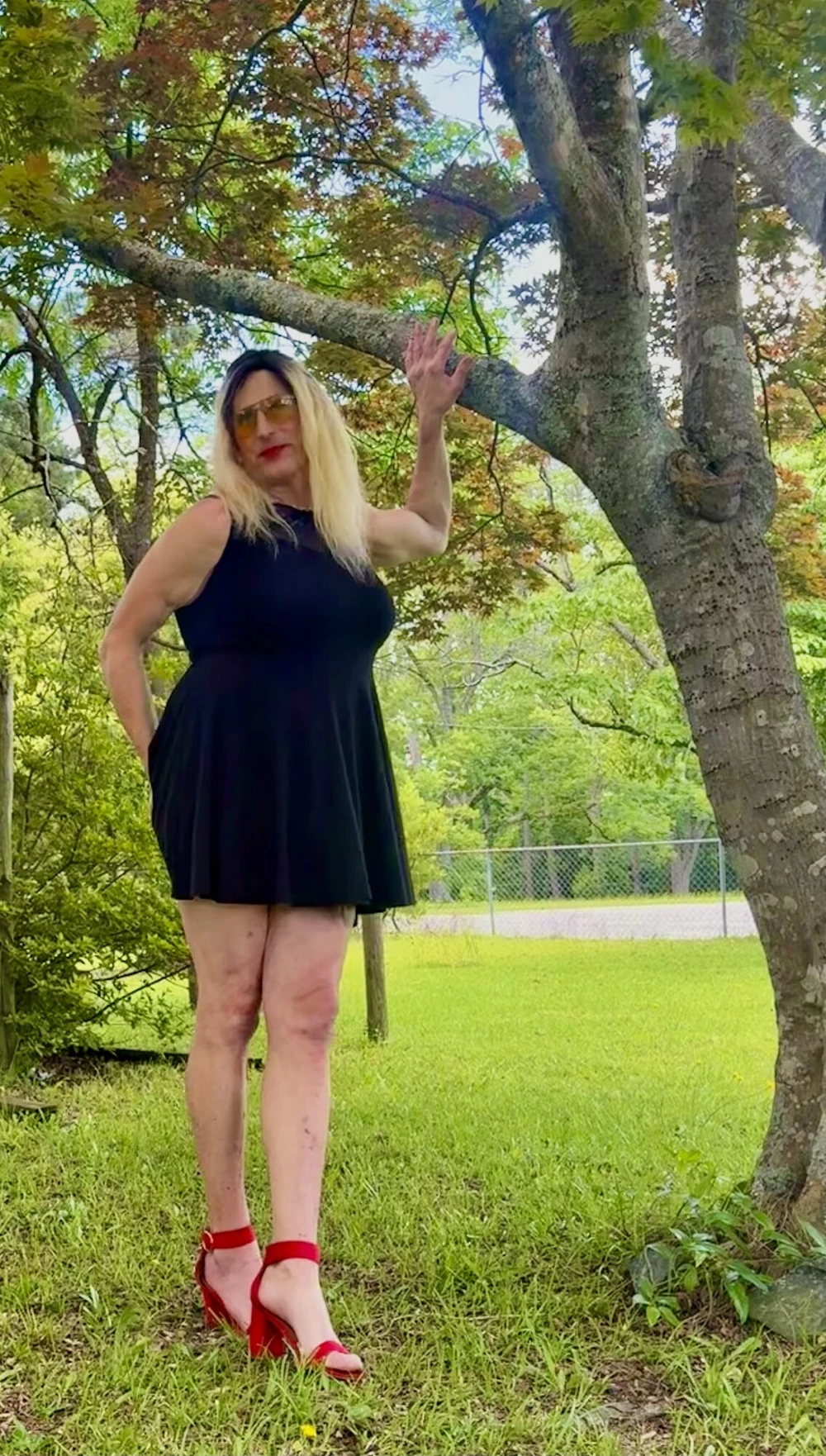 Blonde Crossdresser Outside Fur Cock Ring and Fox Tail Anal  #6