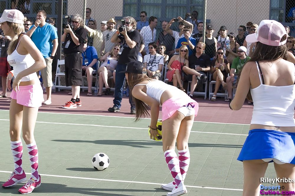 Naked girls playing dodgeball outdoors #52