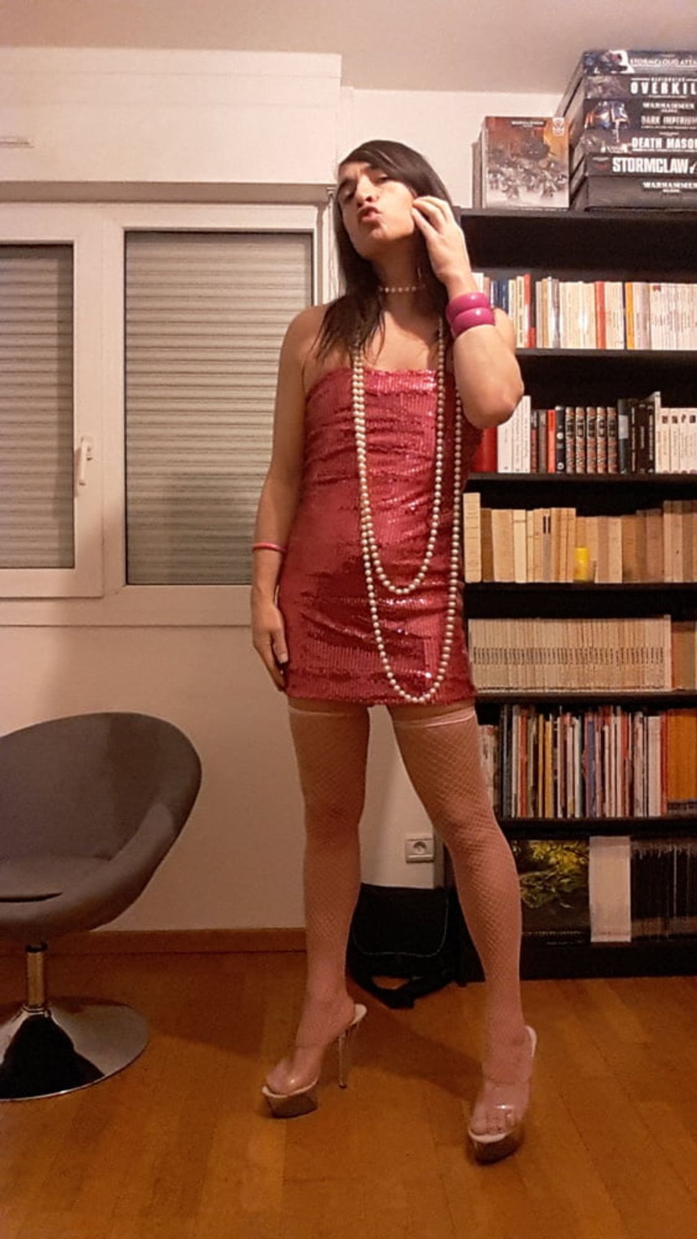 Tygra bitch in her pink sexy dress. #3