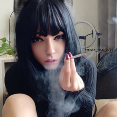 Goth Girl smoking