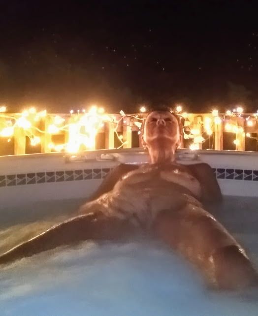 Nighttime hot tub fun #2