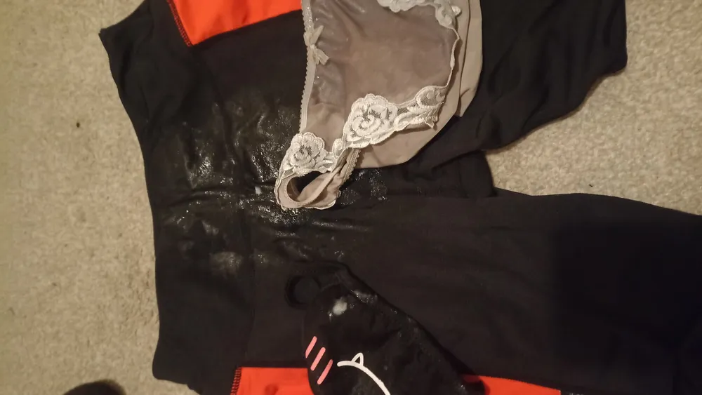 MASSIVE cumshot all over my workout clothes #17