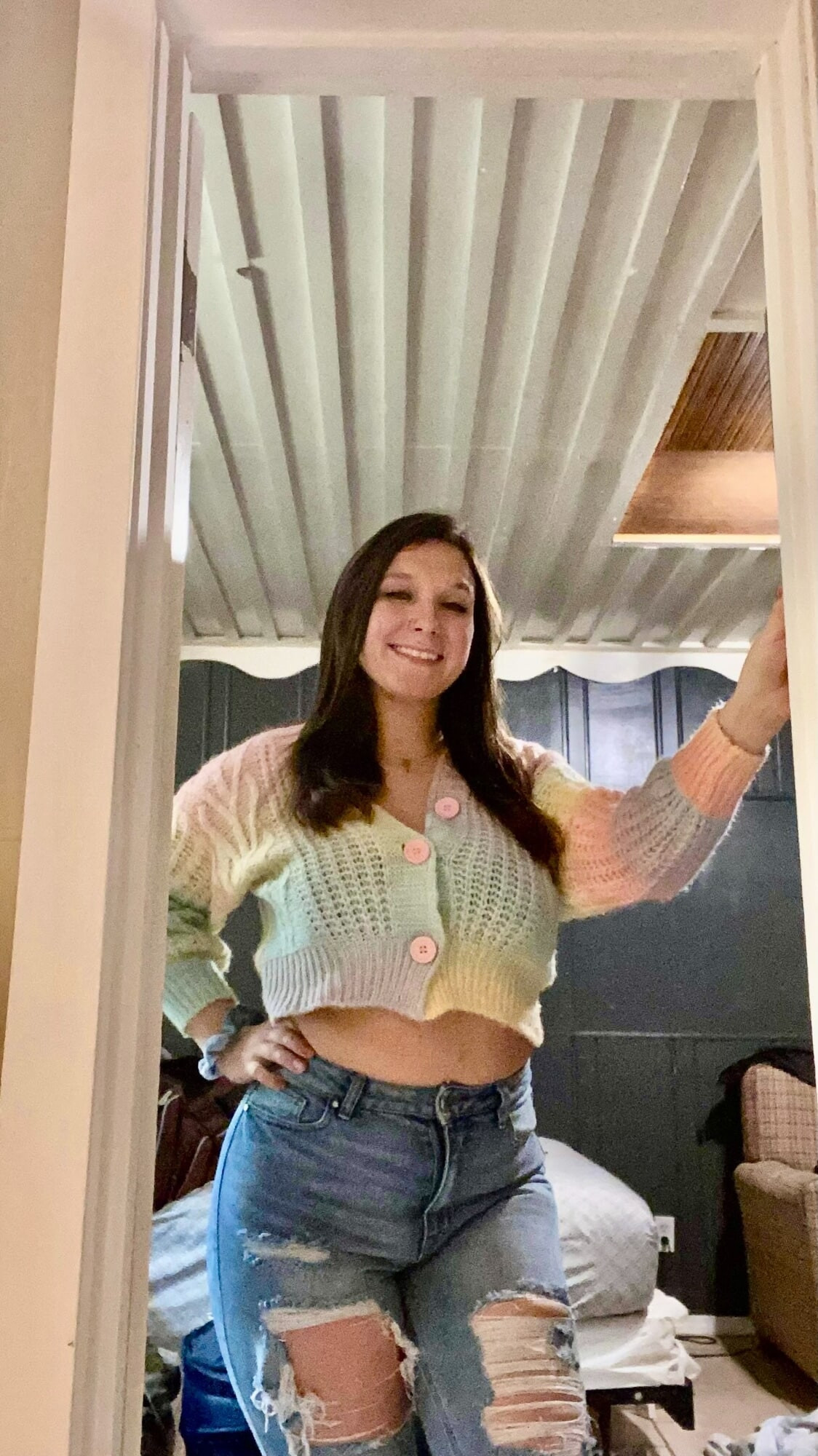 I fucked myself nude and in pride sweater for my 50f maid.