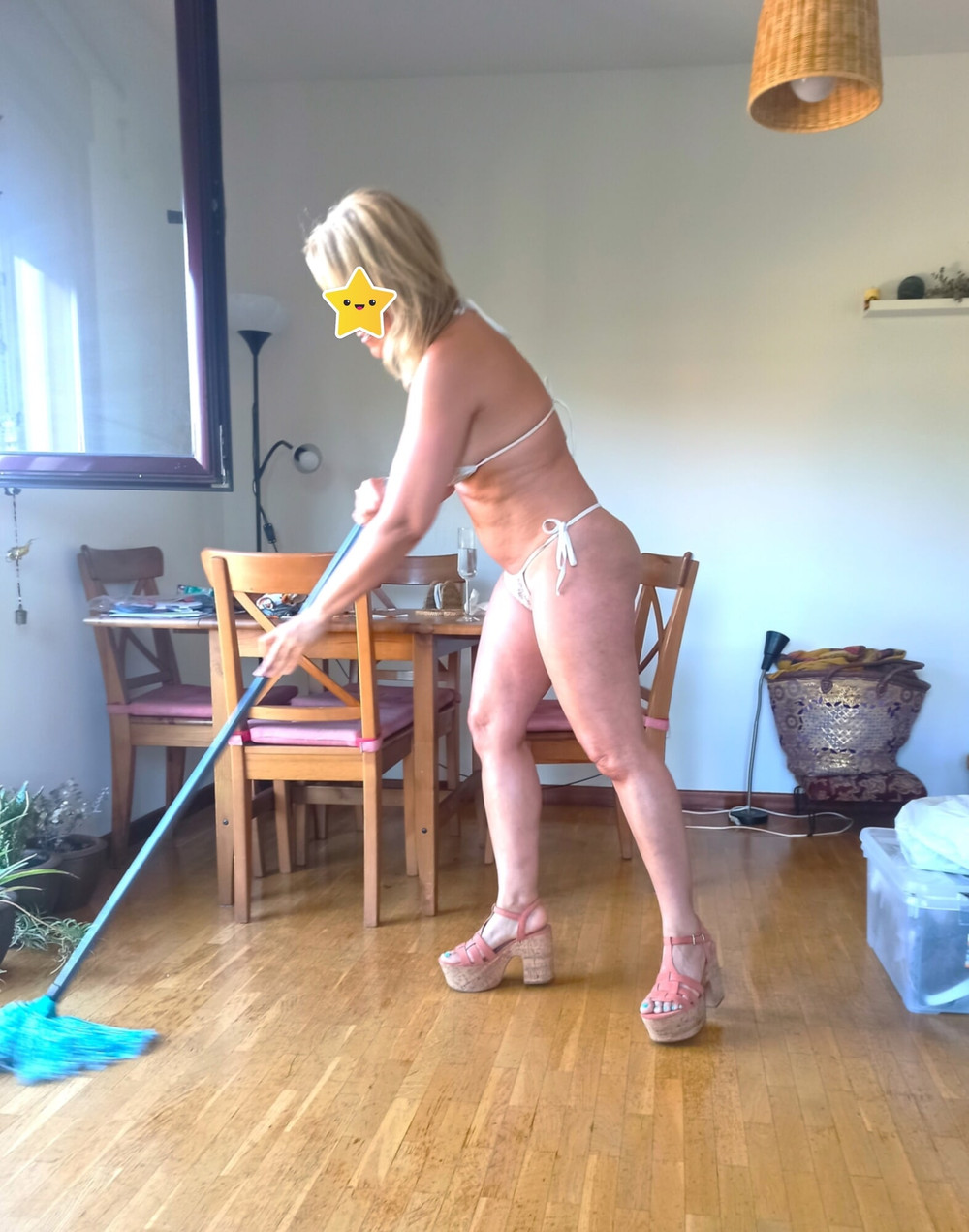 I've gotten warm from all the cleaning. #4